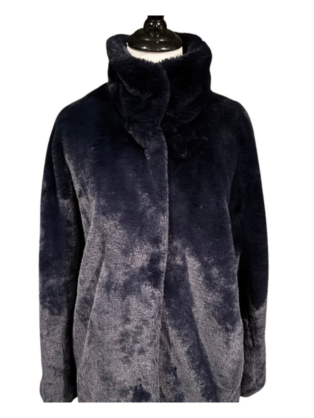 Madewell Faux-Fur Women's Large Midnight Blue Coat - Excellent Condition